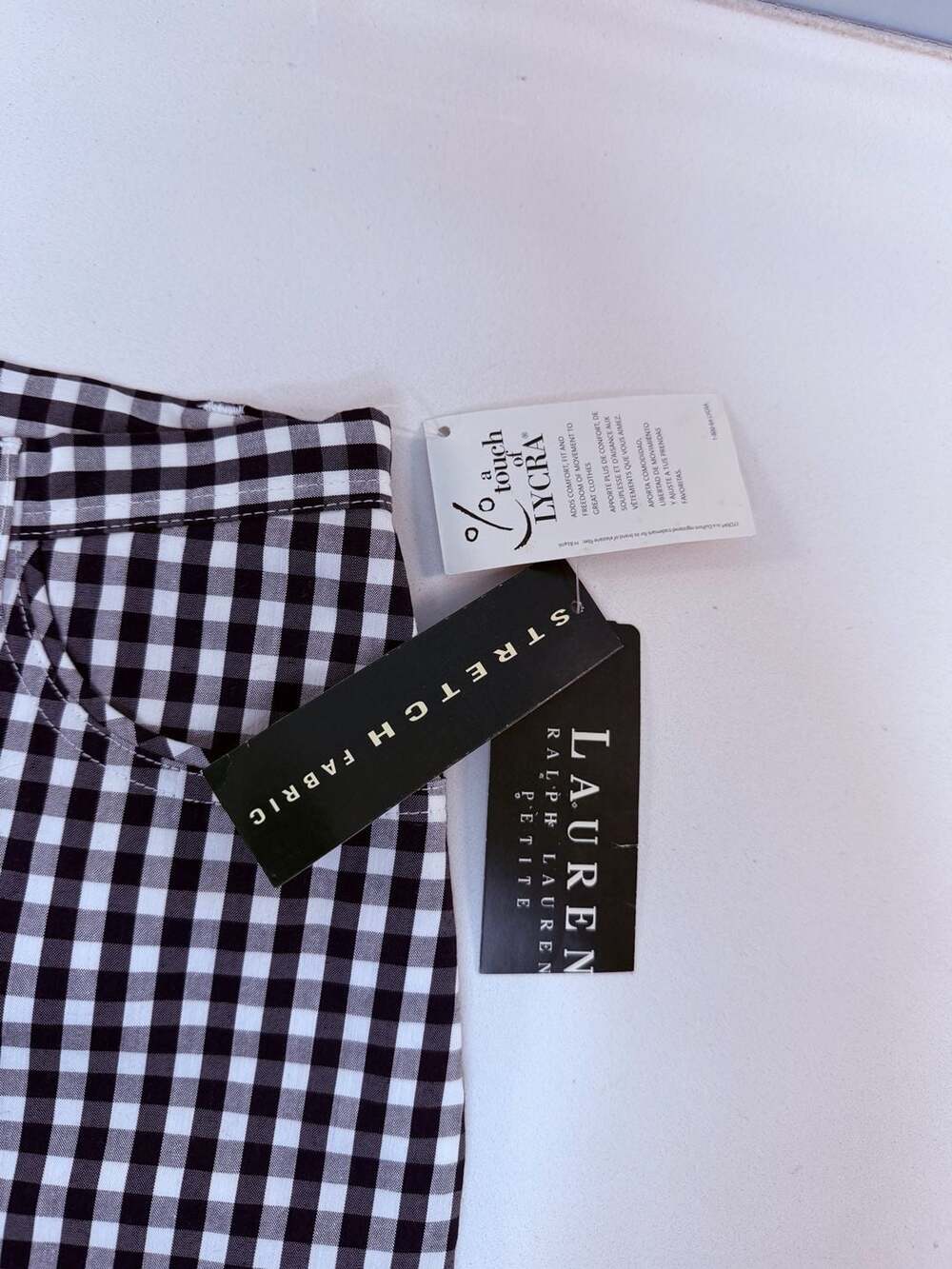 Lauren Ralph Lauren Petite Black and White Gingham Cropped Pants - size 2p - Picture 4 of 7